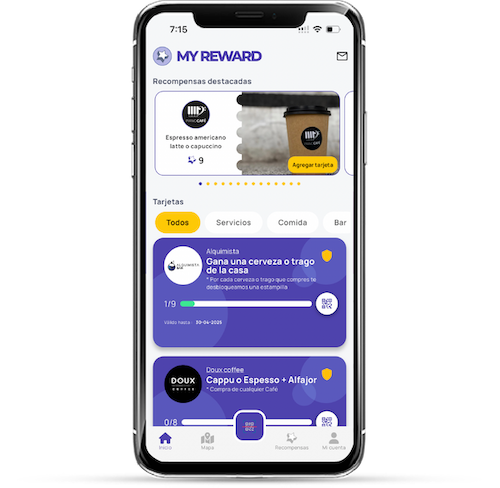 App MyReward en un teléfono